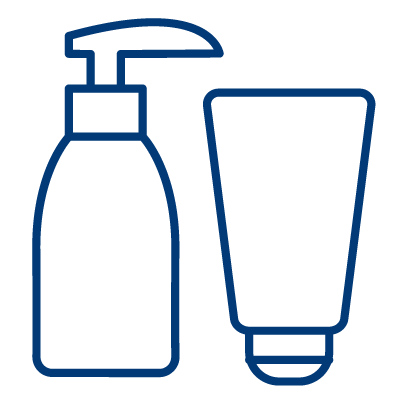 Icon indicating ABENA's assortment of quality skincare products for healthcare and industries sectors