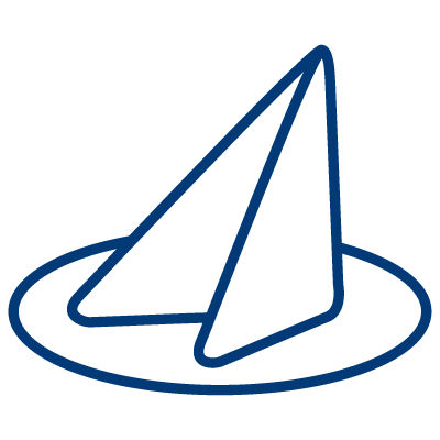 Icon of folded napkin on a plate