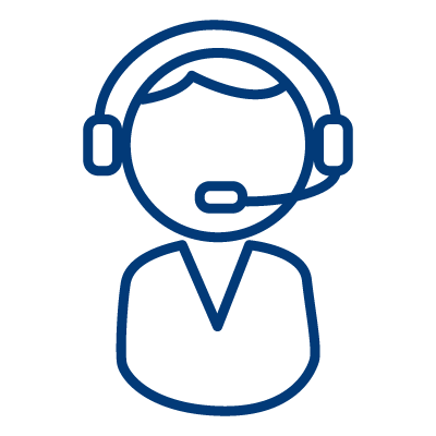 Icon of person wearing a headset