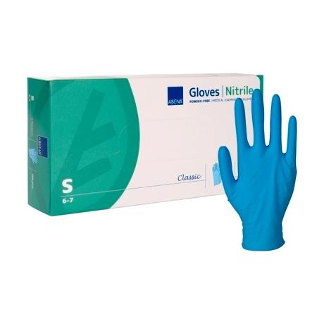 Examination glove, ABENA Classic, S, blue, nitrile, powder-free