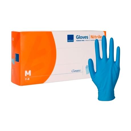 Examination glove, ABENA Classic, M, blue, nitrile, powder-free