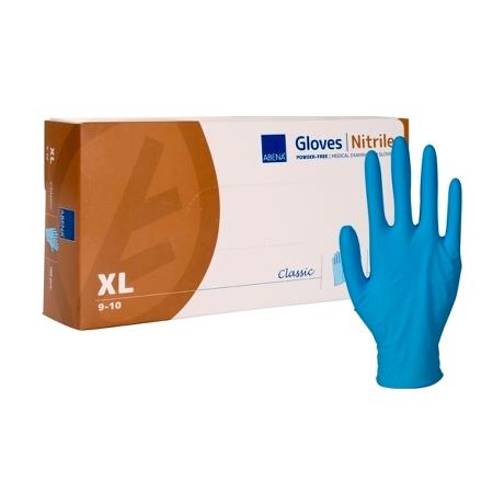 Examination glove, ABENA Classic, XL, blue, nitrile, powder-free