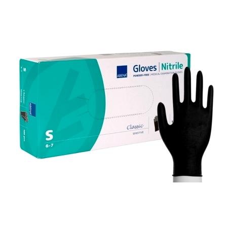 Examination glove, ABENA Classic Sensitive, S, black, nitrile, powder-free