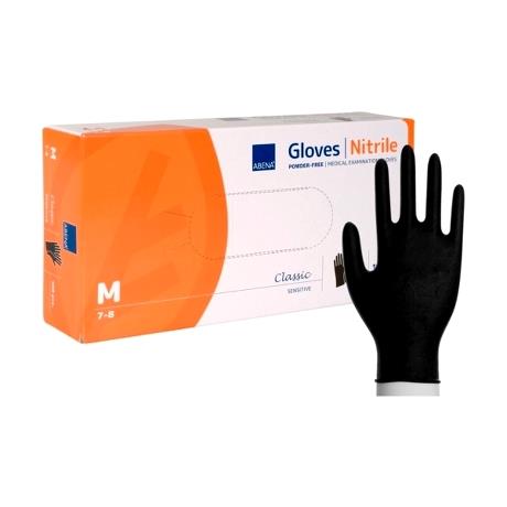 Examination glove, ABENA Classic Sensitive, M, black, nitrile, powder-free