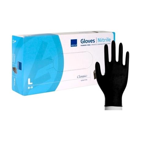 Examination glove, ABENA Classic Sensitive, L, black, nitrile, powder-free