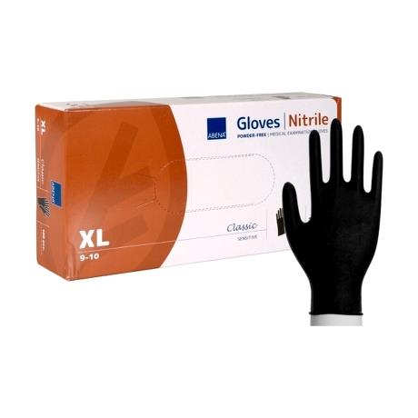 Examination glove, ABENA Classic Sensitive, XL, black, nitrile, powder-free
